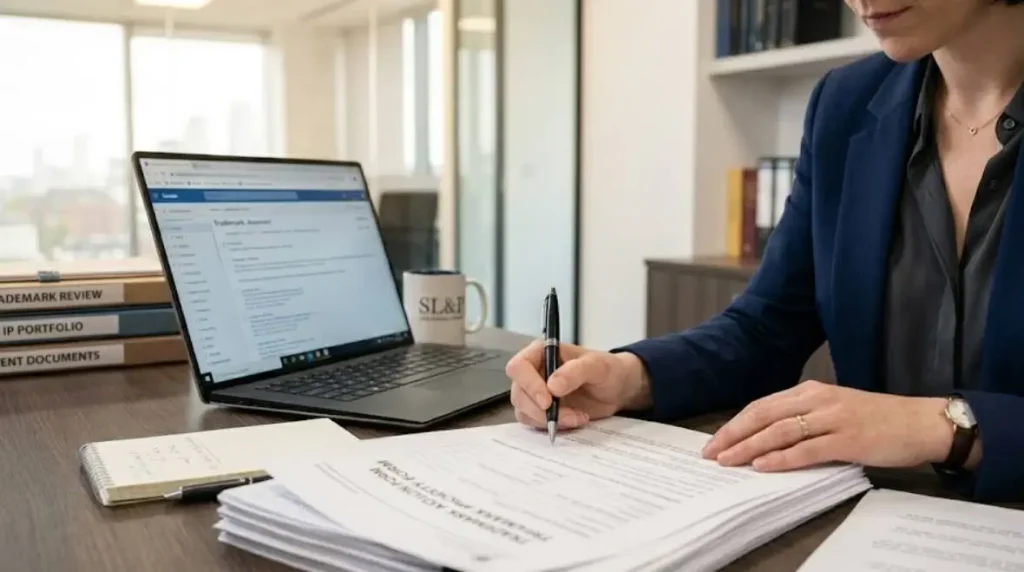 professional signing paperwork at desk